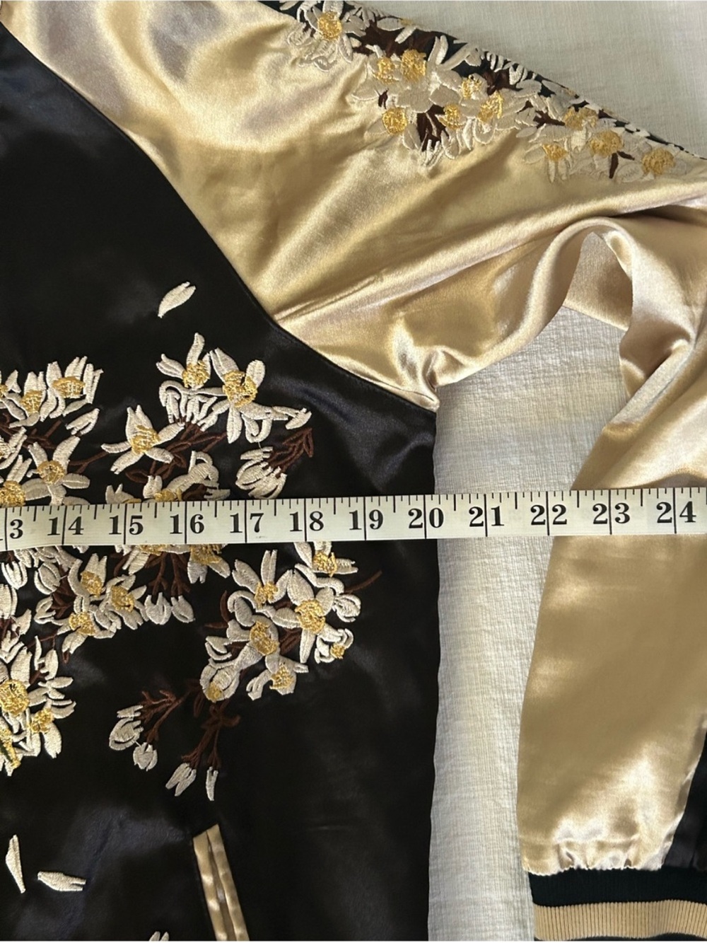 Vintage Japanese Sukajan Souvenir Jacket Embroidered Crane Reversible M - Picture 2 of 6